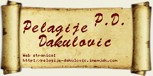 Pelagije Dakulović vizit kartica